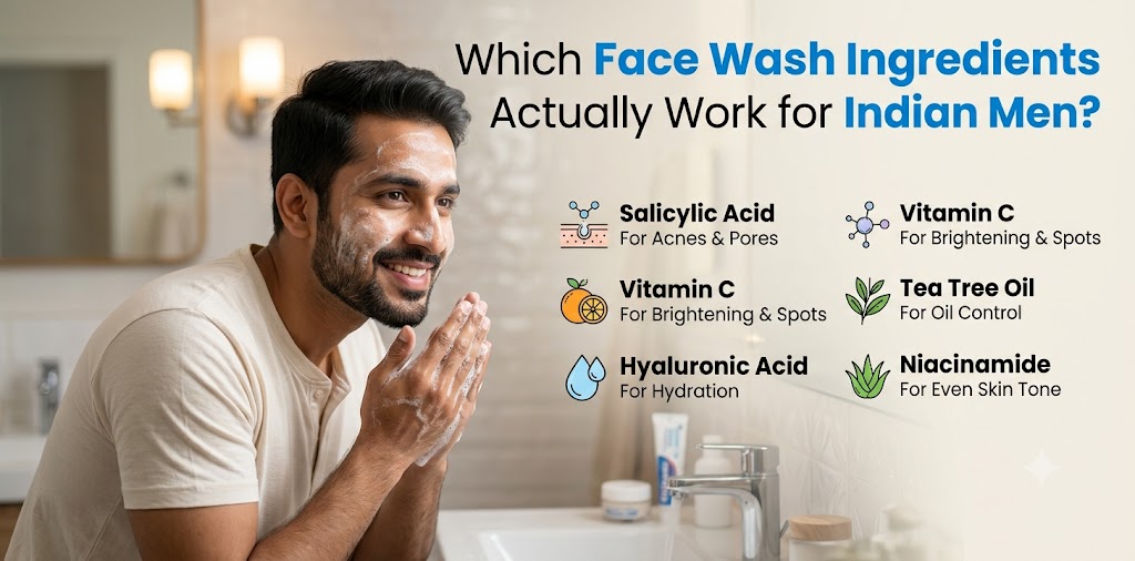 Which Face Wash Ingredients Actually Work for Indian Men